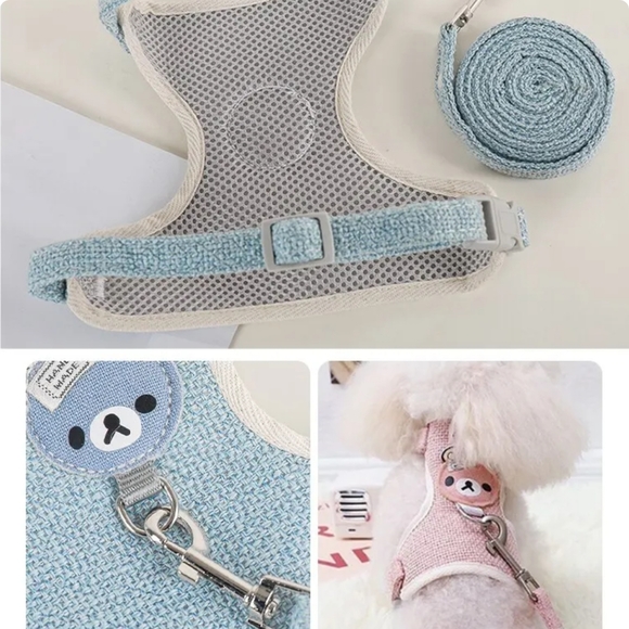 Cute Small Pet Harness & Leash set brand new in grey, adjustable breathable - Picture 12 of 14
